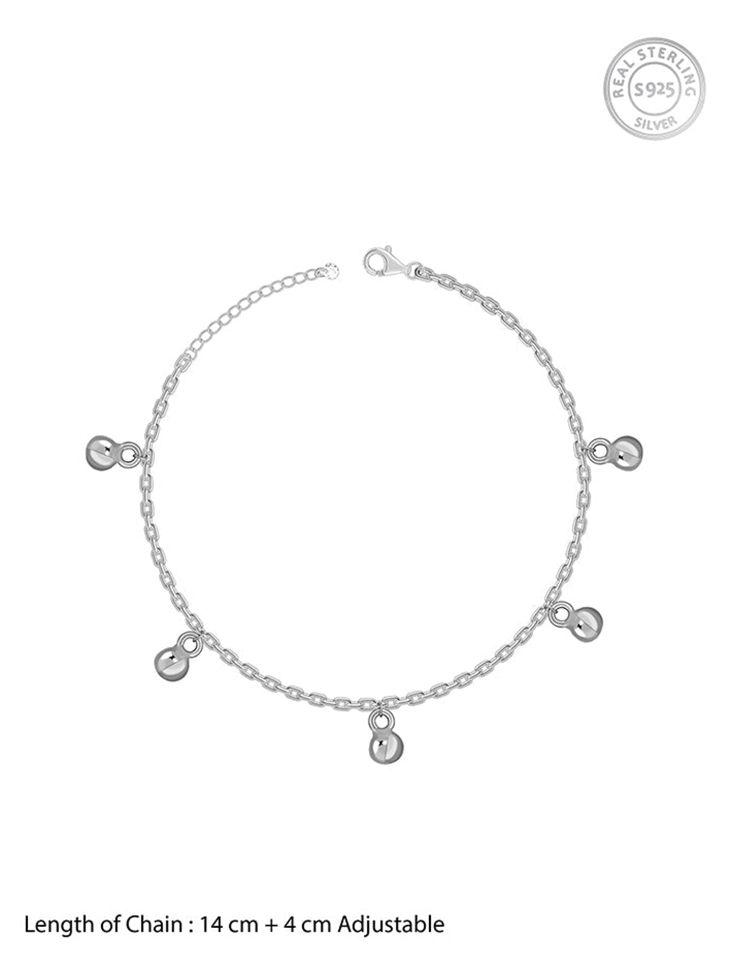 Silver Sol Circle Kids Anklet (1 - 5 Years)
