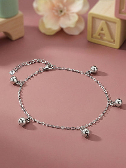 Silver Sol Circle Kids Anklet (1 - 5 Years)