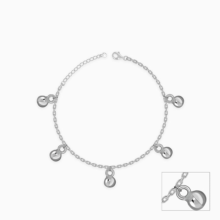 Silver Sol Circle Kids Anklet (0 - 1 Years)