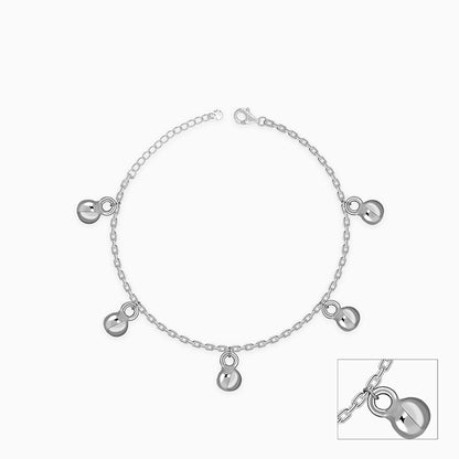 Silver Sol Circle Kids Anklet (0 - 1 Years)