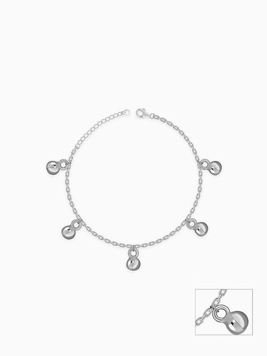 Silver Sol Circle Kids Anklet (0 - 1 Years)