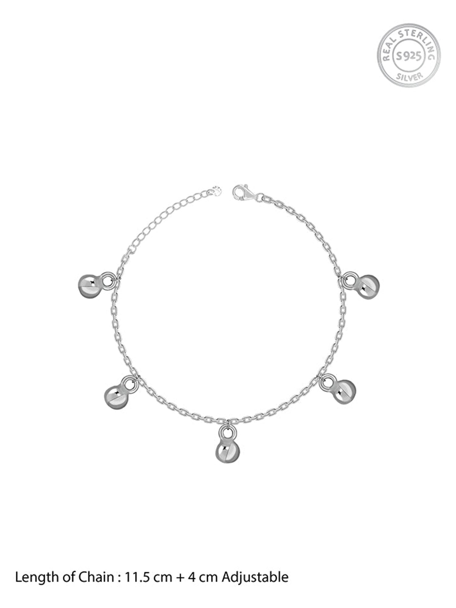 Silver Sol Circle Kids Anklet (0 - 1 Years)