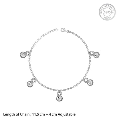 Silver Sol Circle Kids Anklet (0 - 1 Years)