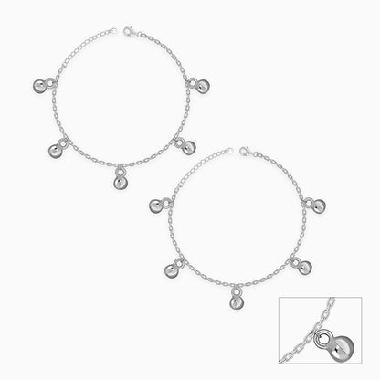 Silver Sol Circle Kids Anklets (0 - 1 Years)