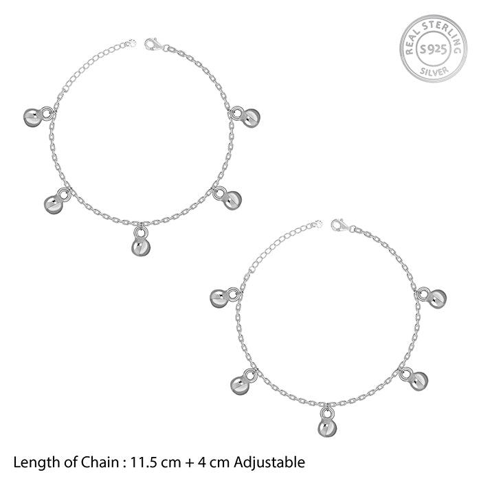 Silver Sol Circle Kids Anklets (0 - 1 Years)