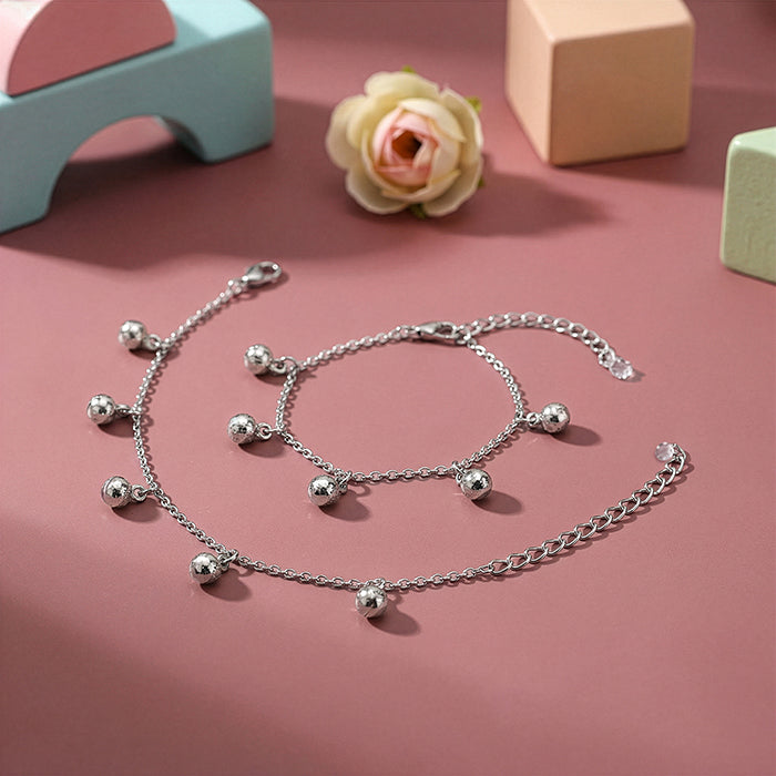 Silver Sol Circle Kids Anklets (0 - 1 Years)