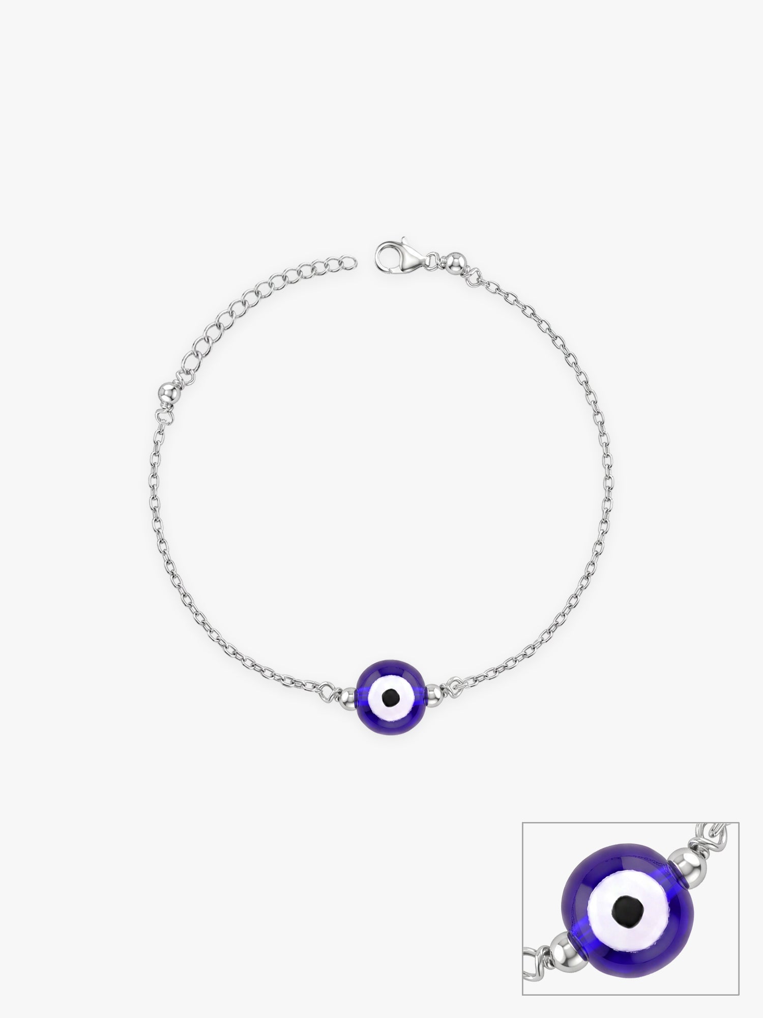 Silver Evil Eye Cutie Kids Anklet