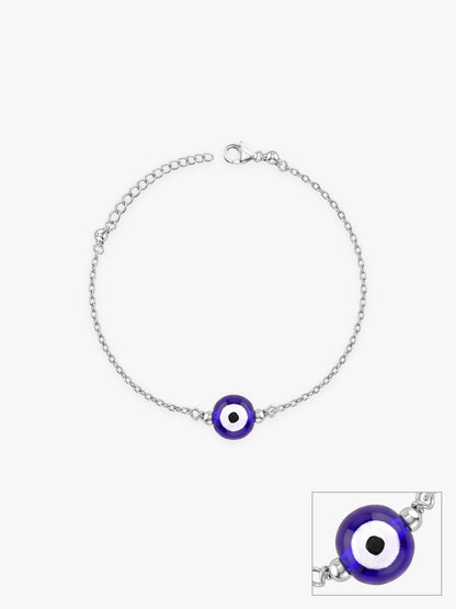 Silver Evil Eye Cutie Kids Anklet