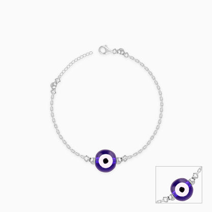 (Pair) Silver Evil Eye Cutie Kids Anklet
