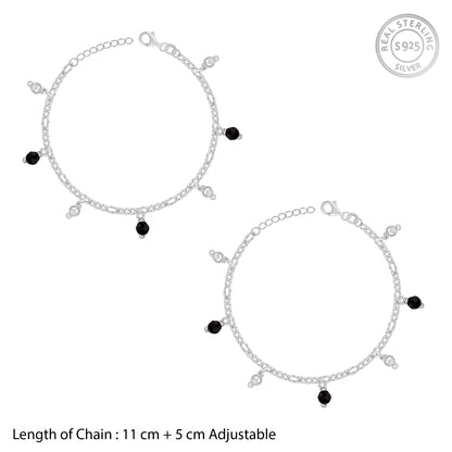 Silver Dua Kids Anklet Pair