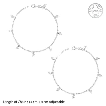 Silver Sparkling Kids Anklet