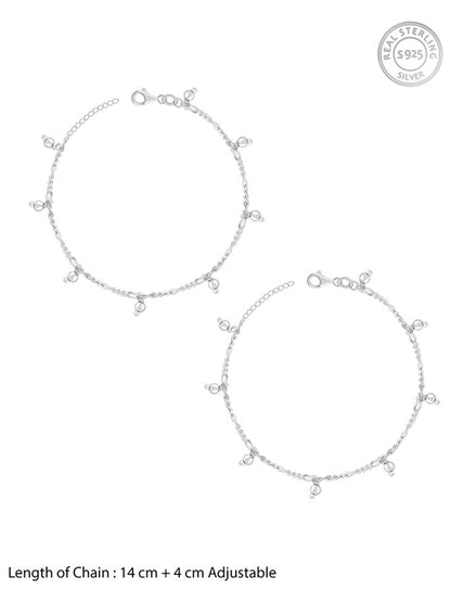 Silver Sparkling Kids Anklet