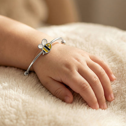 Silver Honey Pop Kids Bangle Bracelet