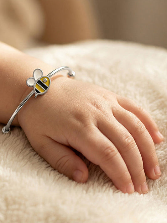 Silver Honey Pop Kids Bangle Bracelet