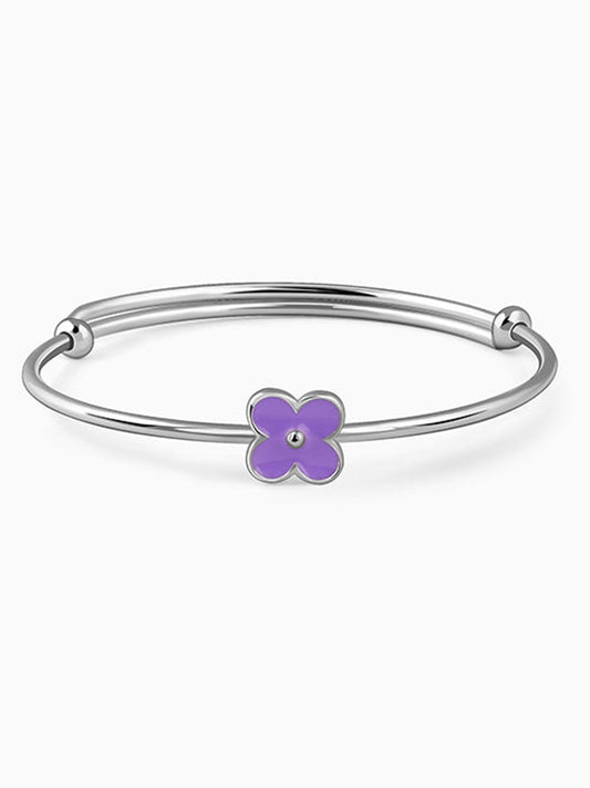 Silver Violet Wink Kids Bangle Bracelet