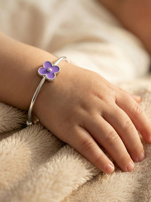Silver Violet Wink Kids Bangle Bracelet