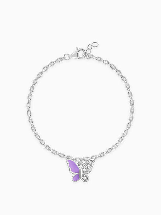 Silver Cute Flutter Kids Bracelet