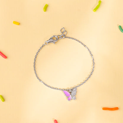 Silver Cute Flutter Kids Bracelet (0 - 2 Years)