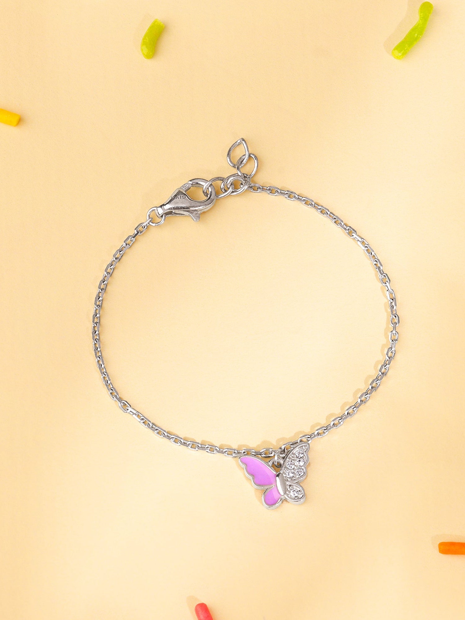 Silver Cute Flutter Kids Bracelet