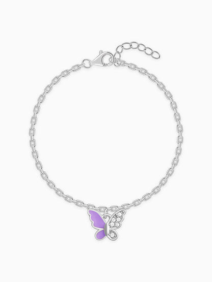 Silver Cute Flutter Kids Bracelet