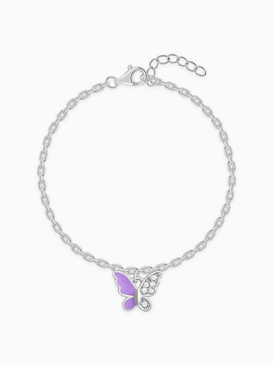 Silver Cute Flutter Kids Bracelet