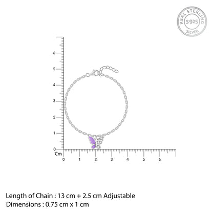 Silver Cute Flutter Kids Bracelet (2 - 8 Years)