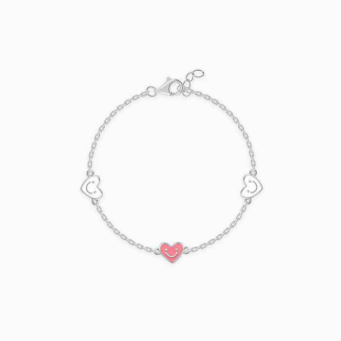 Silver Smiley Love Kids Bracelet (0 - 2 Years)