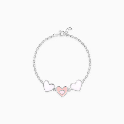 Silver Pookie Hearts Kids Bracelet (0 - 1 Years)