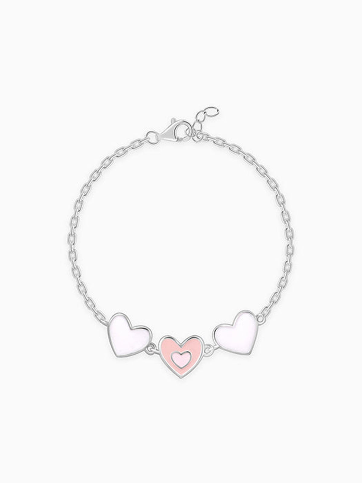 Silver Pookie Hearts Kids Bracelet