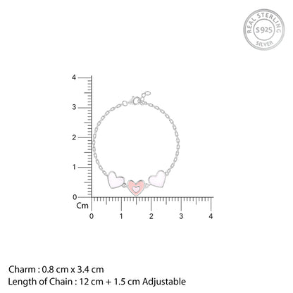 Silver Pookie Hearts Kids Bracelet (0 - 1 Years)