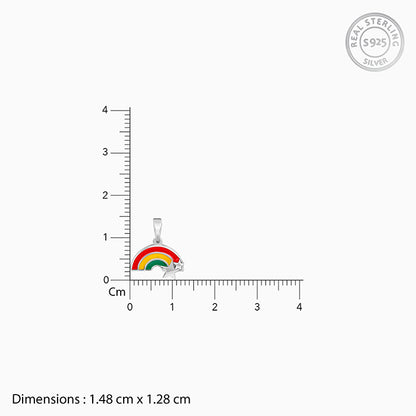 Silver Rainbow Hug Kids Pendant With Link Chain