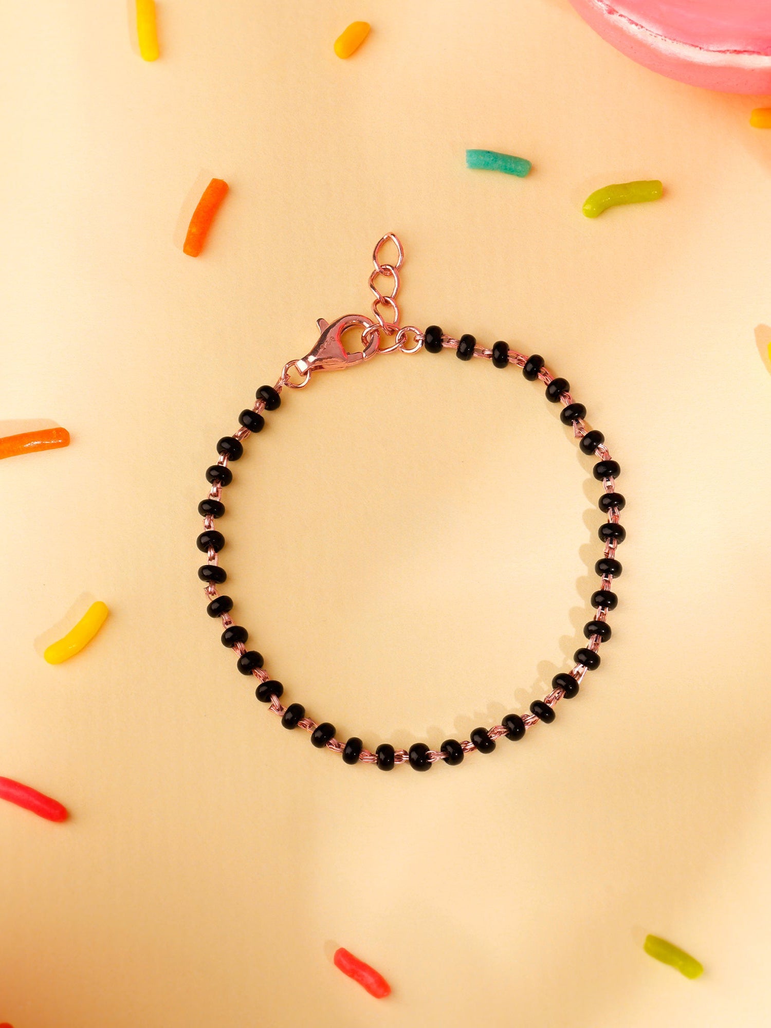 Rose Gold Minimal Nazar Kids Bracelet (0 - 2 Years)