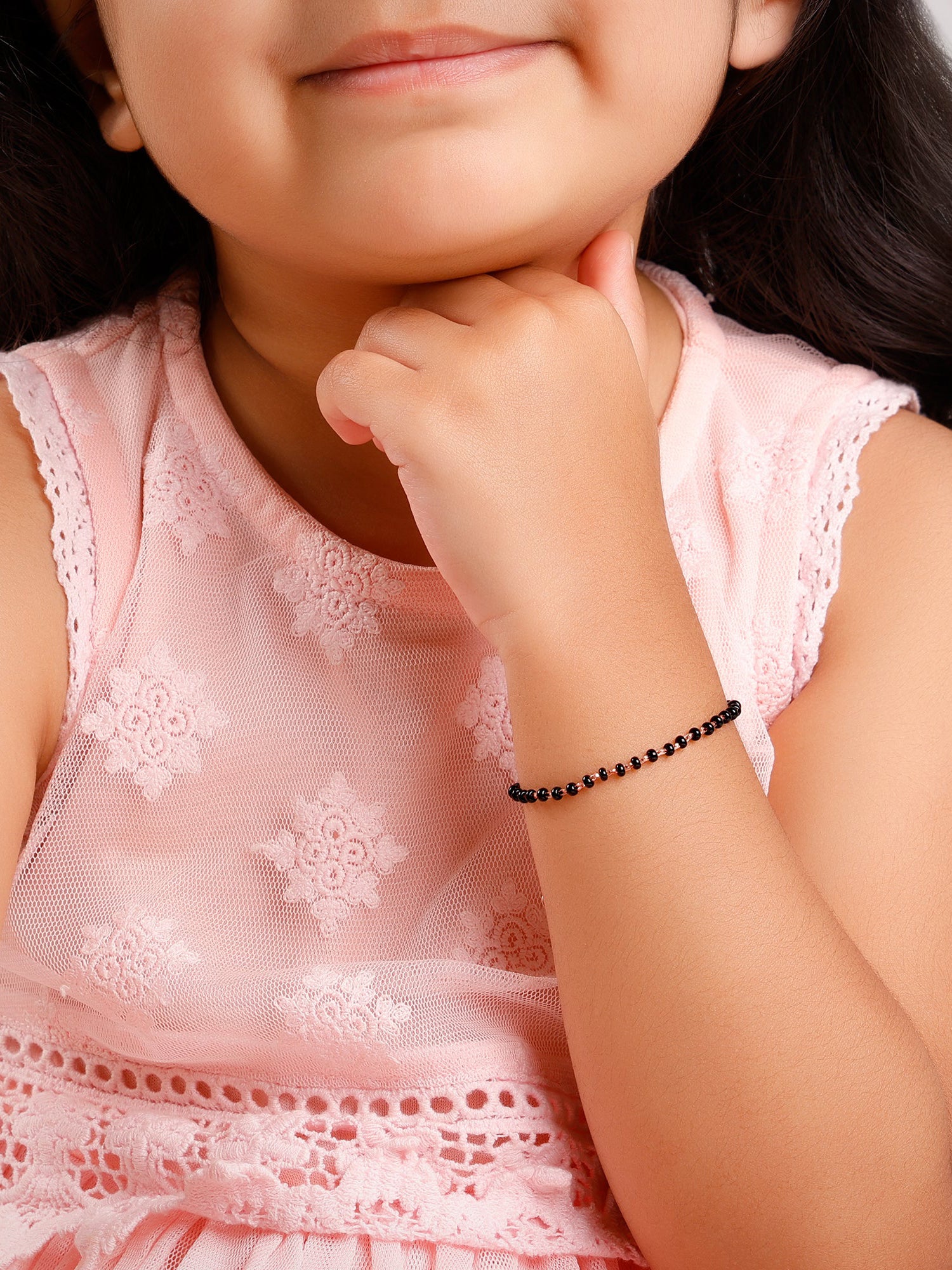 Rose Gold Minimal Nazar Kids Bracelet (2 - 8 Years)