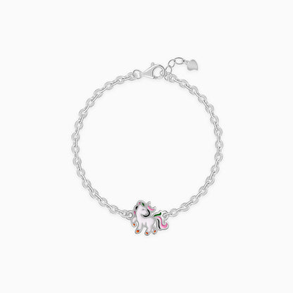 Silver Playful Unicorn Kids Bracelet (0 - 2 Years)