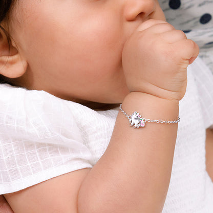 Silver Playful Unicorn Kids Bracelet (0 - 2 Years)