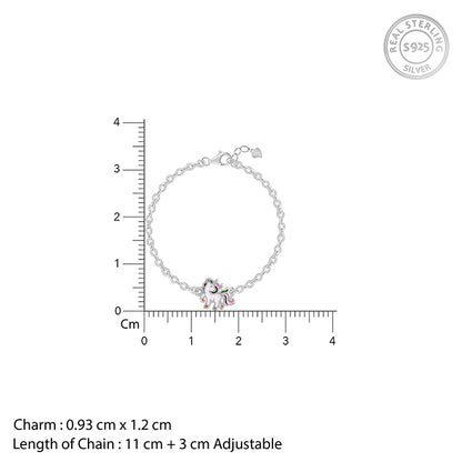 Silver Playful Unicorn Kids Bracelet (0 - 2 Years)