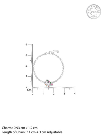Silver Playful Unicorn Kids Bracelet (0 - 2 Years)