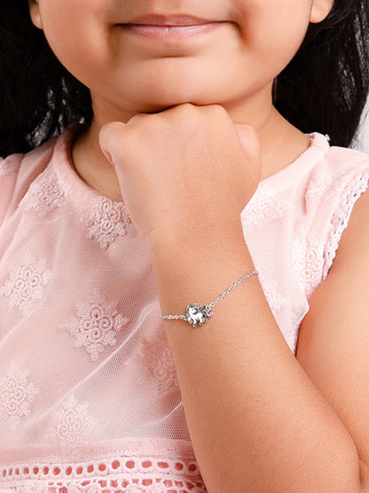 Silver Playful Unicorn Kids Bracelet (2 - 8 Years)