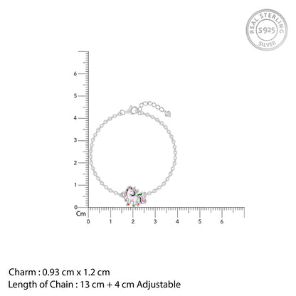 Silver Playful Unicorn Kids Bracelet (2 - 8 Years)