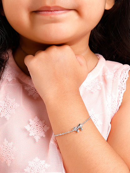 Silver Lil’ Bow Kids Bracelet (2 - 8 Years)