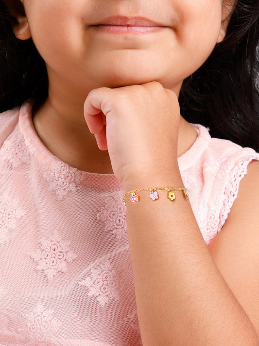 Golden Pookie Floral Kids Bracelet (2 - 8 Years)