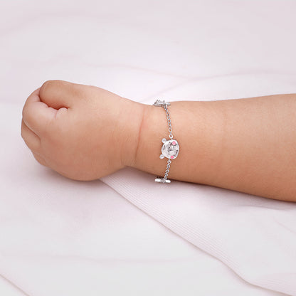 Silver Kitten Charm Kids Bracelet (0 - 2 Years)