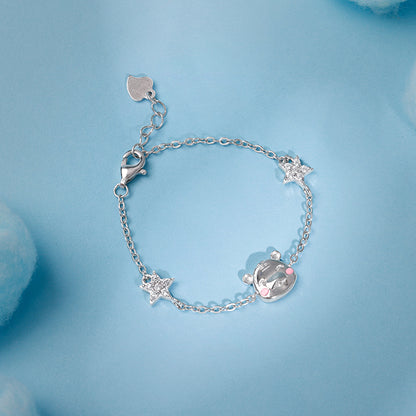 Silver Kitten Charm Kids Bracelet (0 - 2 Years)