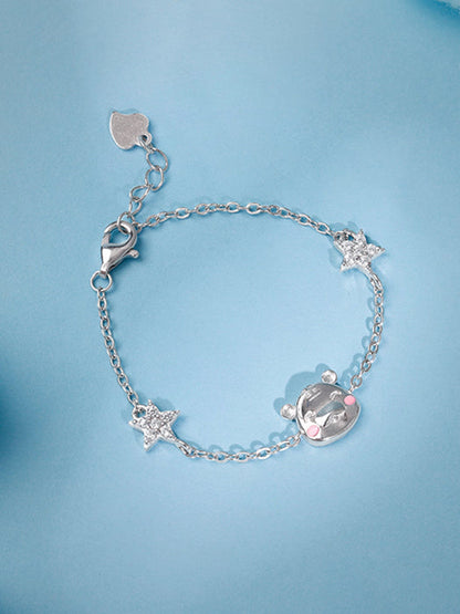 Silver Kitten Charm Kids Bracelet (0 - 2 Years)