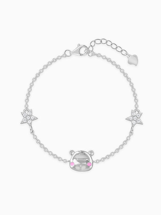 Silver Kitten Charm Kids Bracelet (2 - 8 Years)