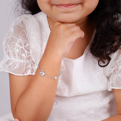 Silver Kitten Charm Kids Bracelet (2 - 8 Years)