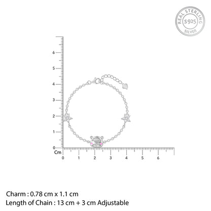 Silver Kitten Charm Kids Bracelet (2 - 8 Years)