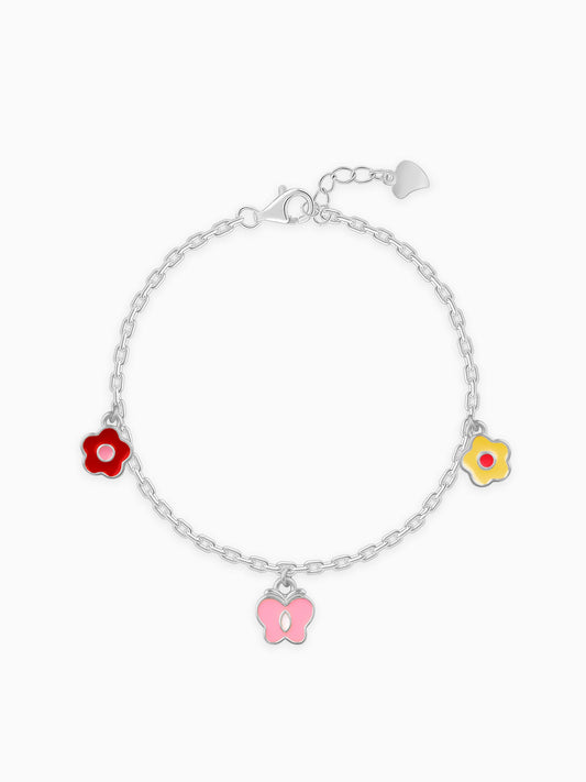 Silver Colourful Floret Kids Bracelet (0 - 2 Years)
