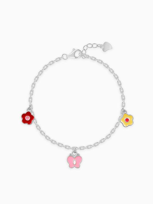 Silver Colourful Floret Kids Bracelet (0 - 2 Years)