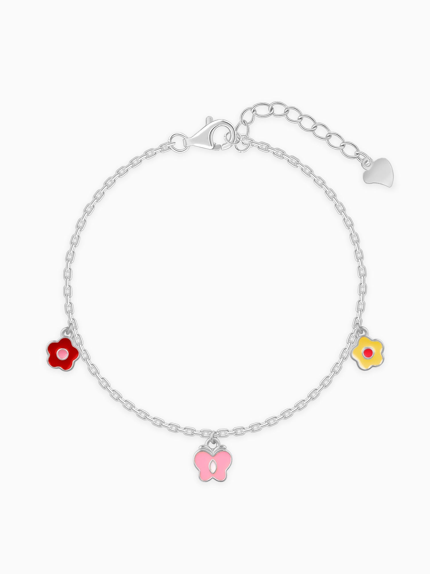 Silver Colourful Floret Kids Bracelet (2 - 8 Years)